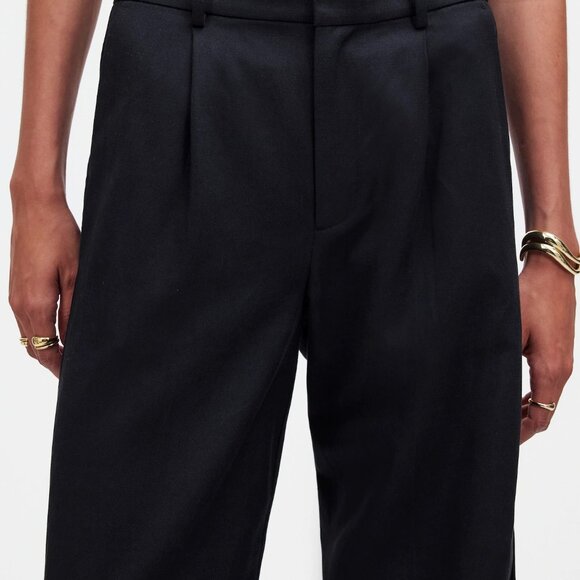 NWT Madewell Petite Slouchy Straight Pants in Drapey Twill Black 8P - Picture 5 of 5